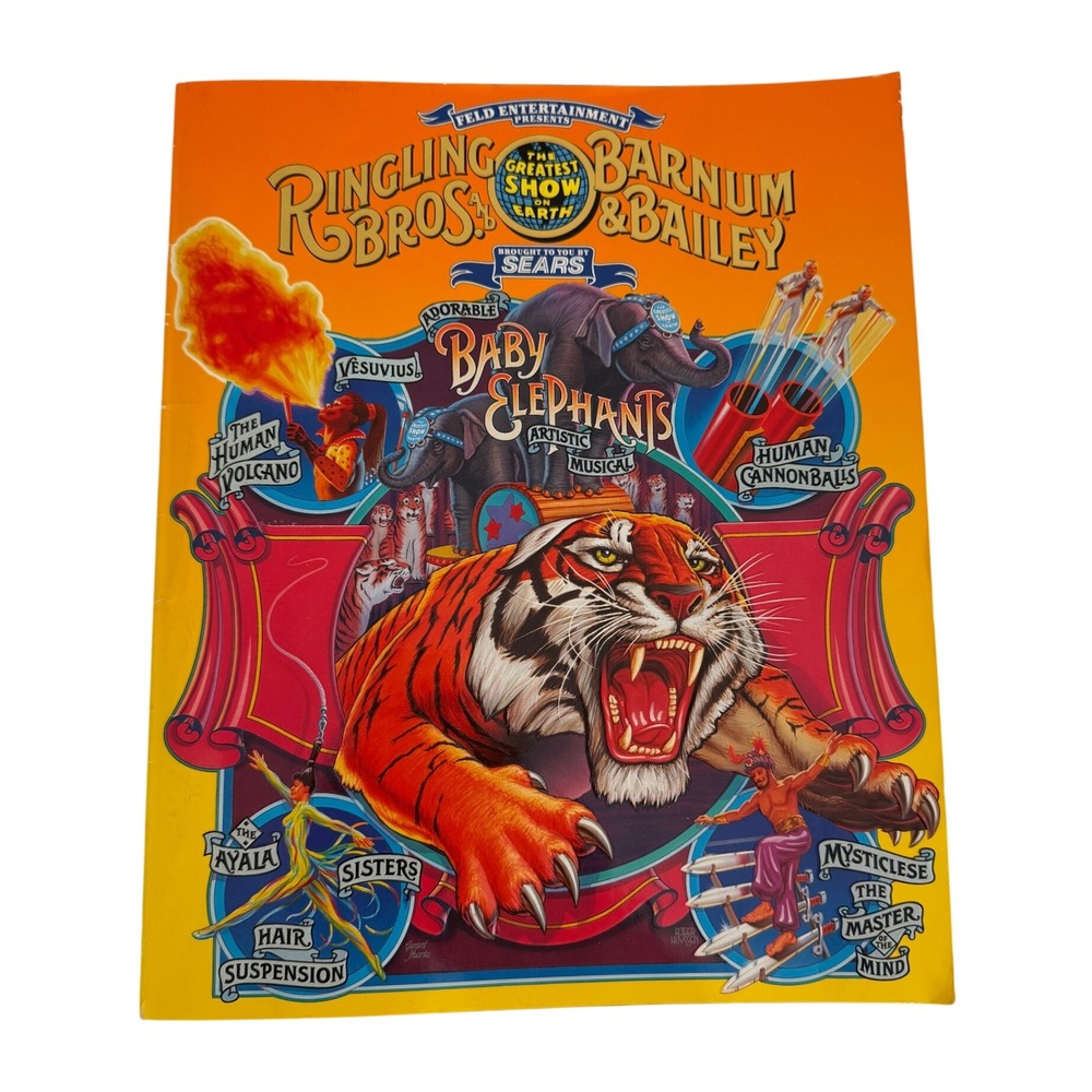 Vintage Ringling Bros Barnum & Bailey Circus Souvenir Program Sears Tiger Art